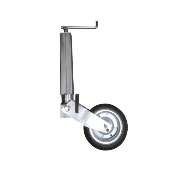 Roue jockey relevage manuel - tube carré 70 - galet 255x80mm