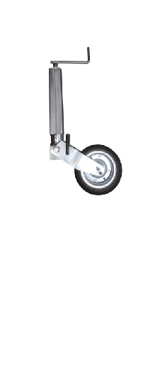 Roue jockey relevage manuel - tube carré 70 - galet 255x80mm