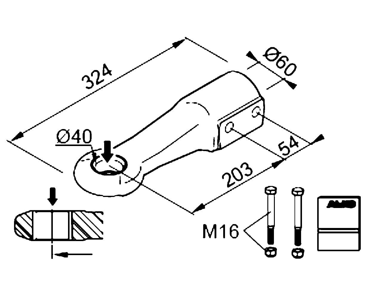 Anneau d'attelage AL-KO – 3500 kg – timon rond Ø60 mm