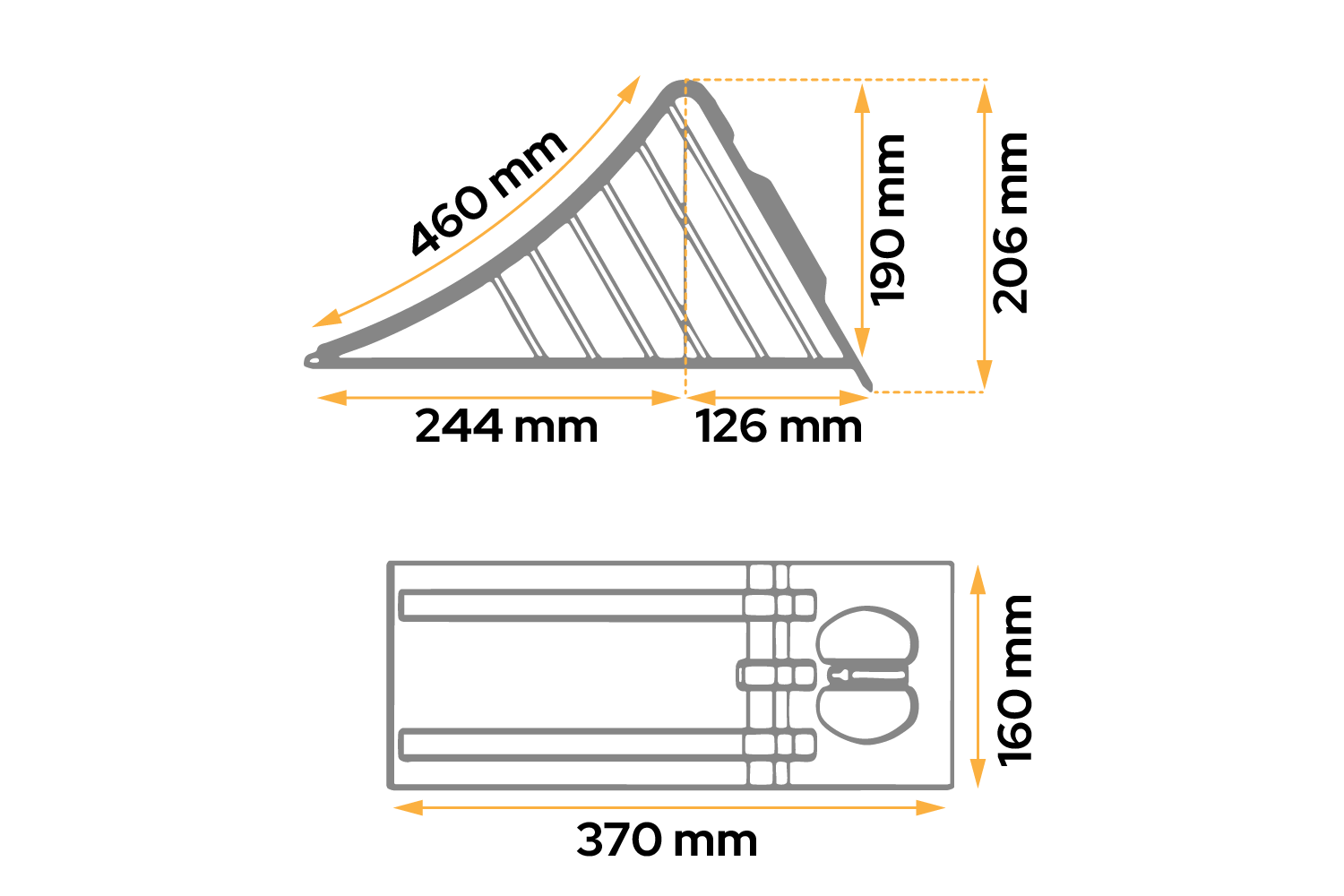 Cale de roue AL-KO UK46 métal avec support de montage – h : 206 mm