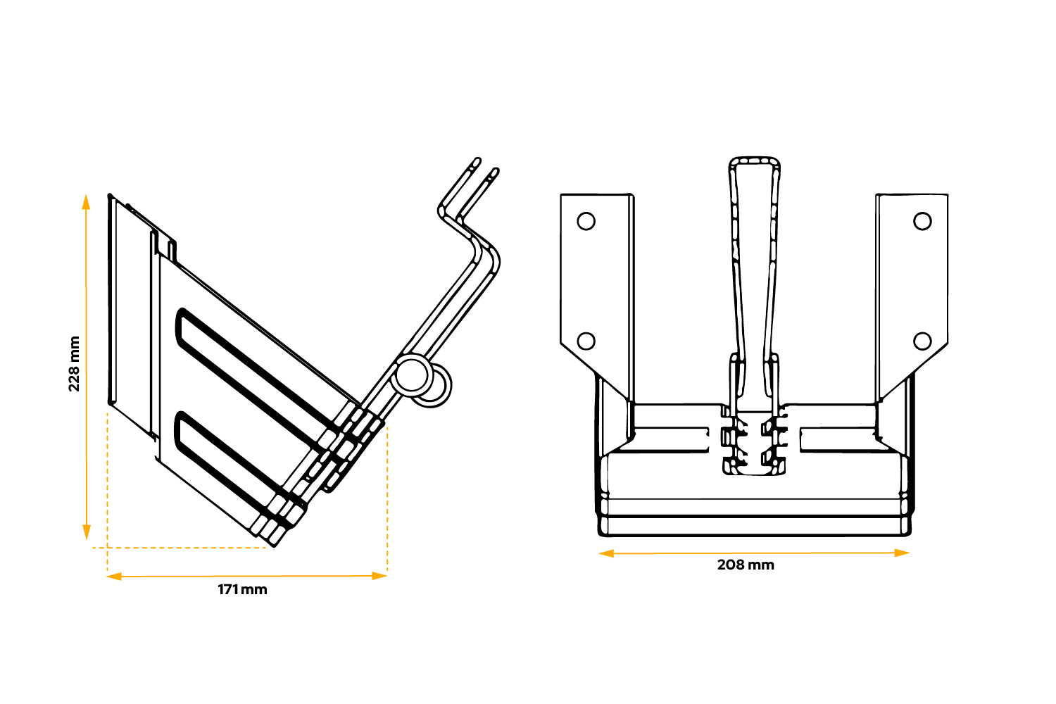 Cale de roue LOKHEN E53 avec support de montage métal – h : 225 mm