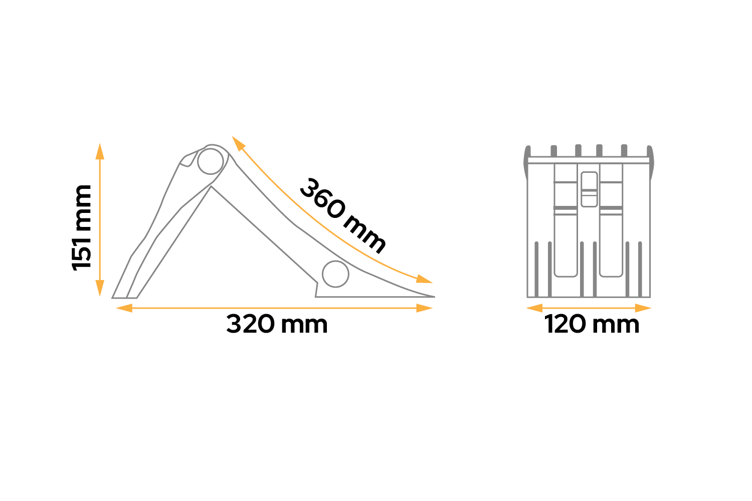 Cale de roue pliable LOKHEN ORIGAMY 36 h : 151 mm