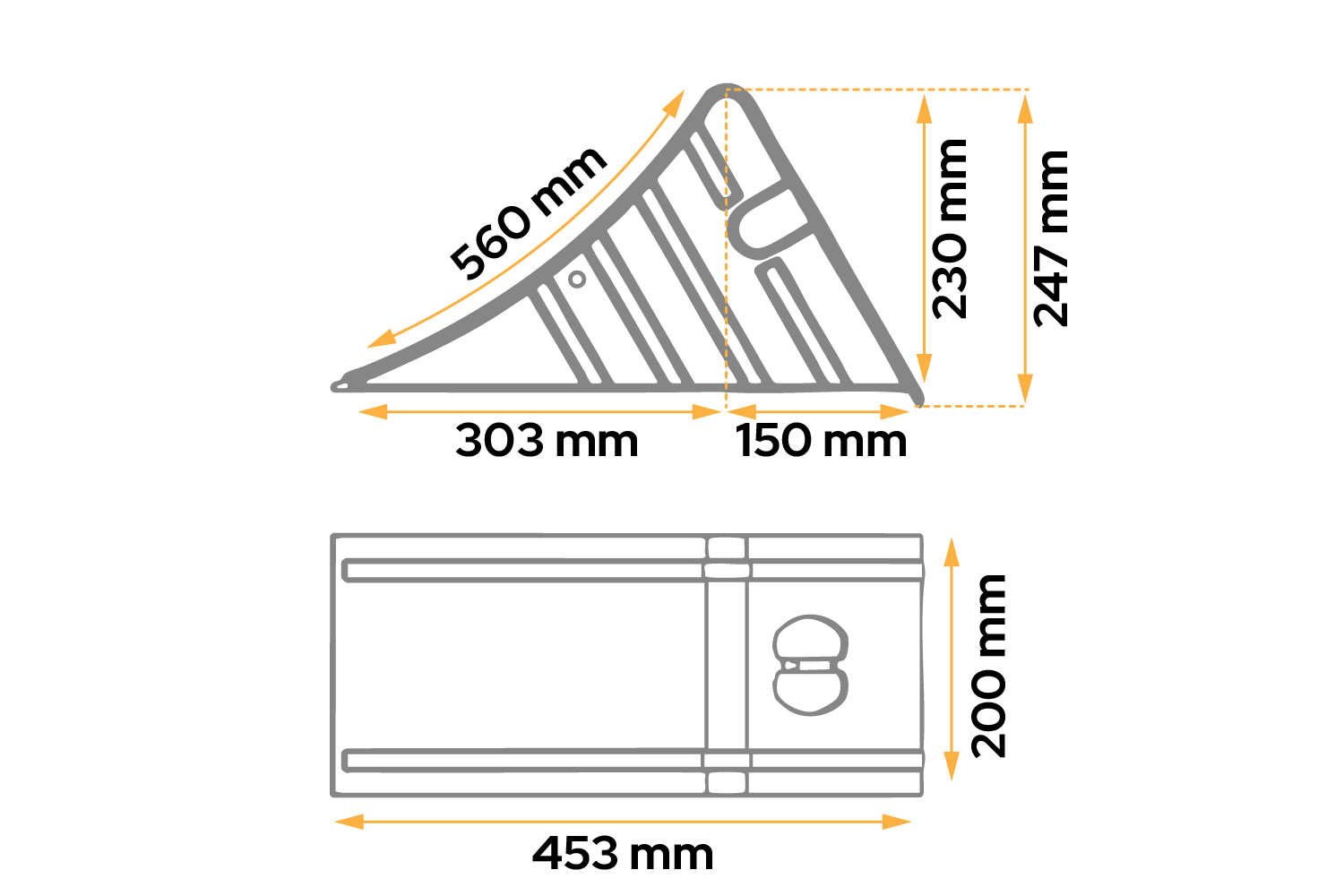 Cale de roue AL-KO UK53 métal avec support de montage – h : 247 mm