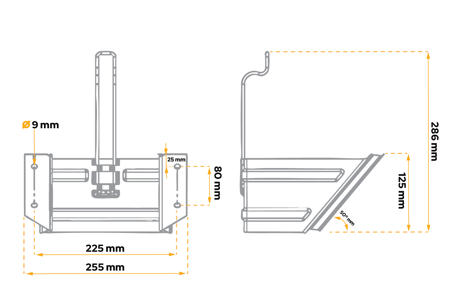 Cale de roue AL-KO UK53 métal avec support de montage – h : 247 mm
