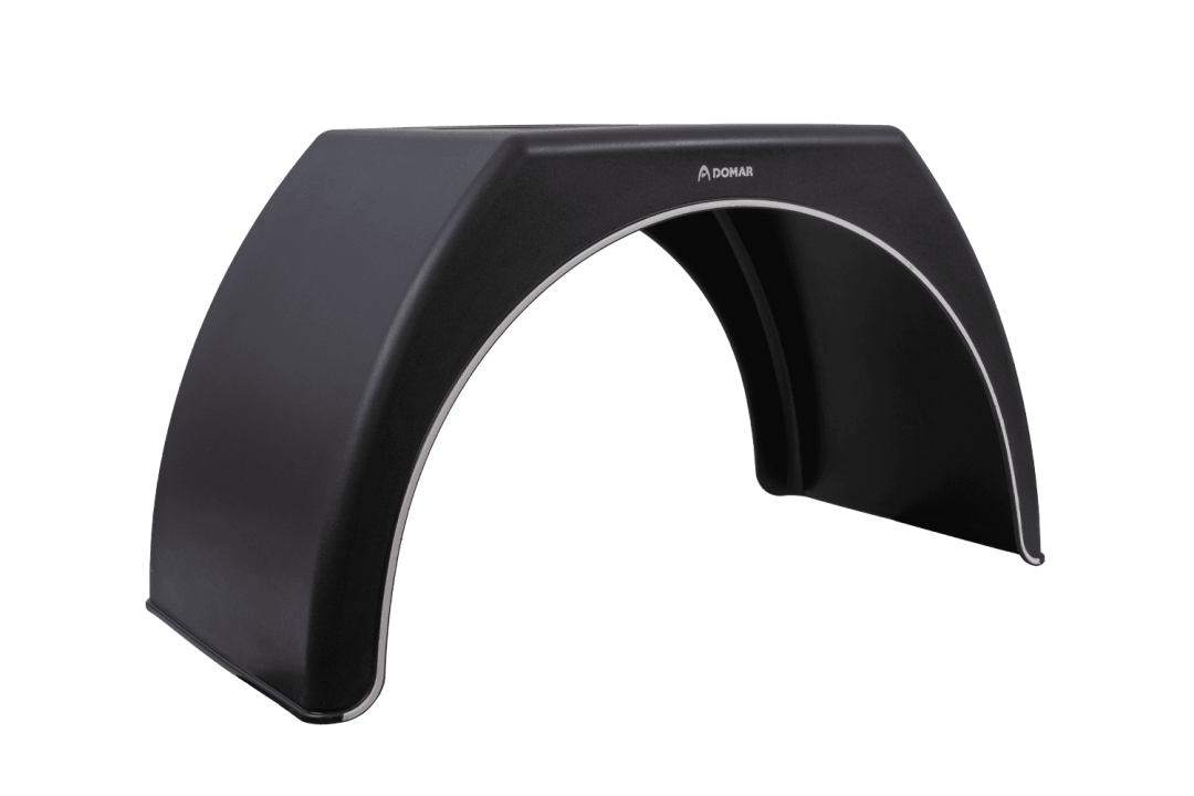 Garde-boue double pour remorque 15-16" DOMAR DK3120, passage de roue plat 1000 × 510 mm, contour blanc