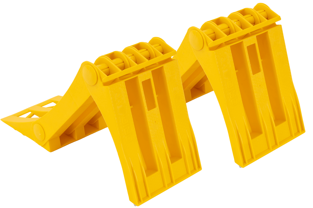 Lot de 2 cales de roue pliables LOKHEN ORIGAMY 36 avec support – h : 151 mm