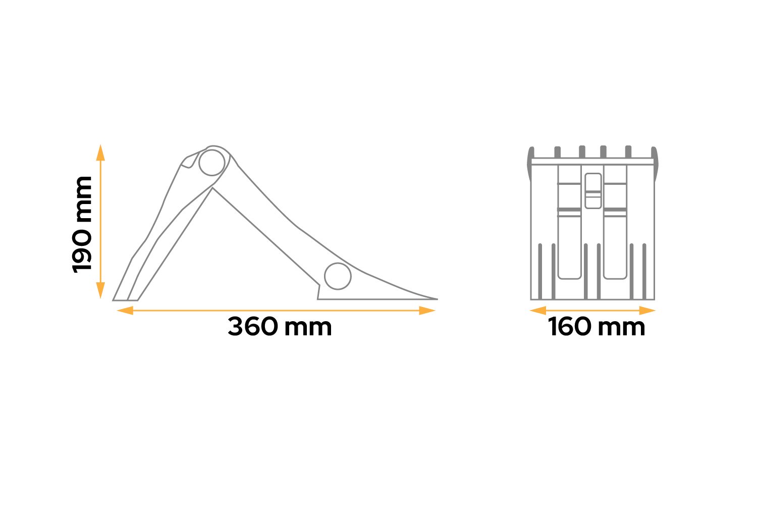 Lot de 2 cales de roue pliables LOKHEN ORIGAMY 46 avec support – h : 190 mm