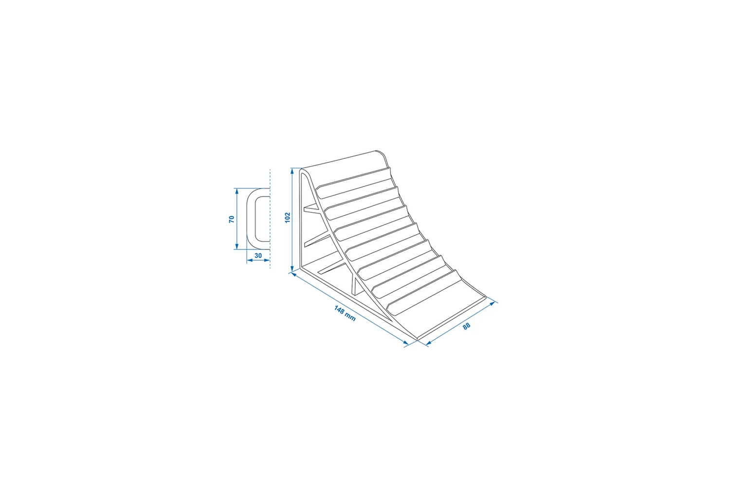 Lot de 2 cales de roue ProPlus 341347 – h : 102 mm – 4 000 kg