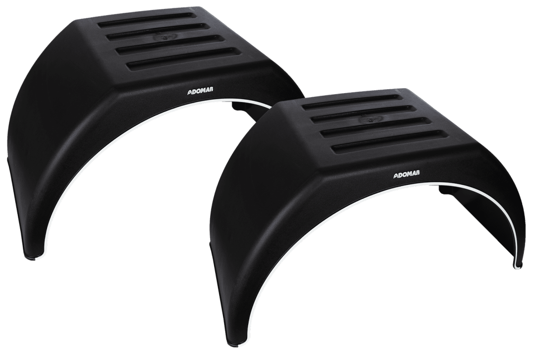 Lot de 2 garde-boue jumelés pour remorque 14-16" DOMAR DK3115 passages de roues plats 915 × 450 mm