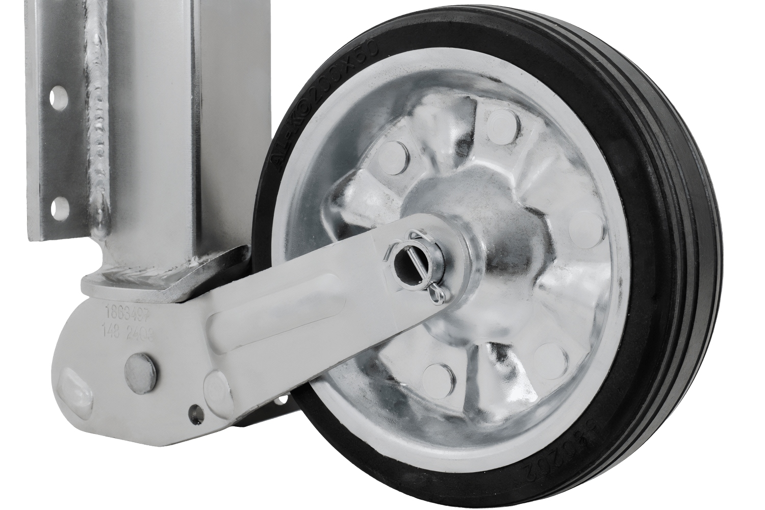 Roue jockey automatique AL-KO 1863497 avec poignée 400 kg, 60 mm, 775-1010 mm