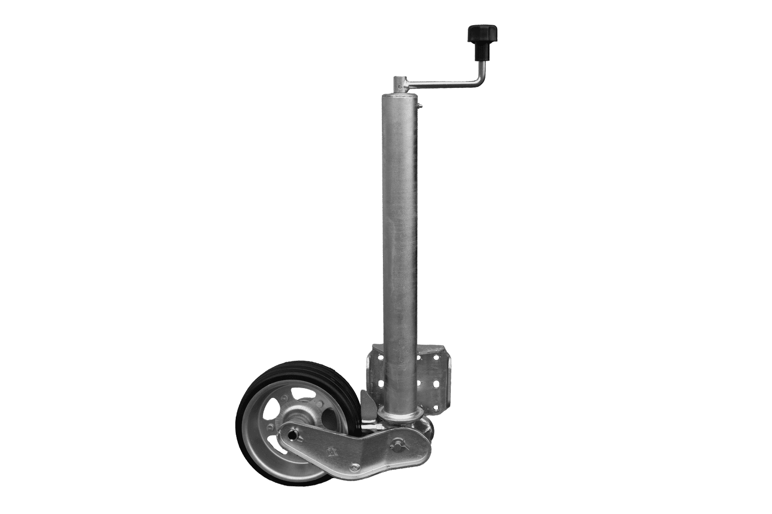 Roue jockey automatique avec poignée, 500 kg, 60 mm, 660-904 mm