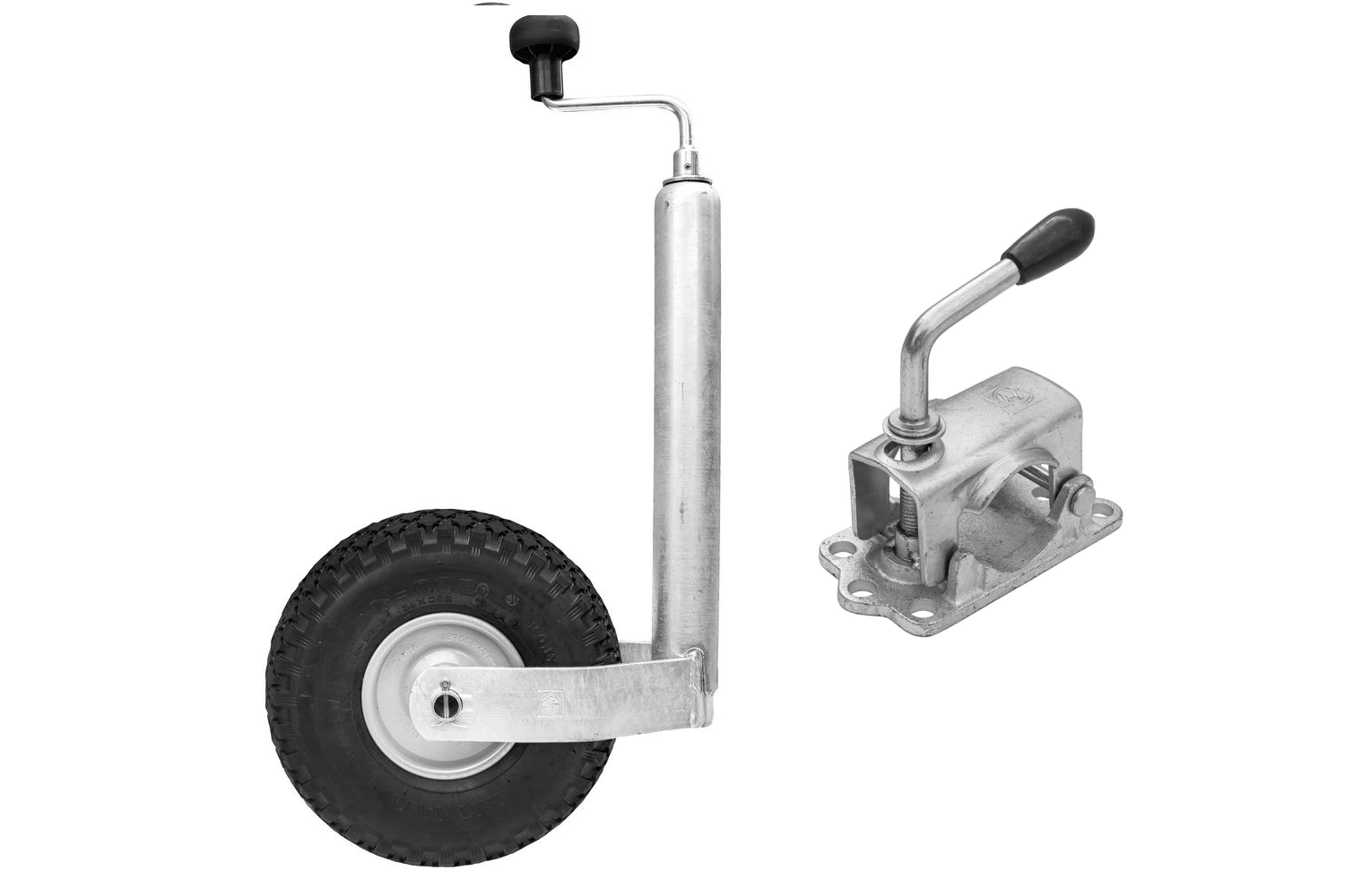 Roue jockey avec collier en fonte WINTERHOFF ST48-260LB+KLE48-G, 150 kg, 48 mm, 500-710 mm