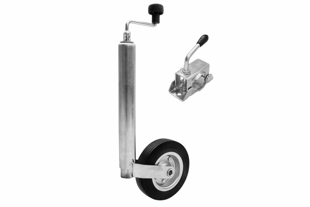 Roue jockey avec collier WINTERHOFF ST48-200VB+KLE48, 150 kg, 48 mm, 505-725 mm