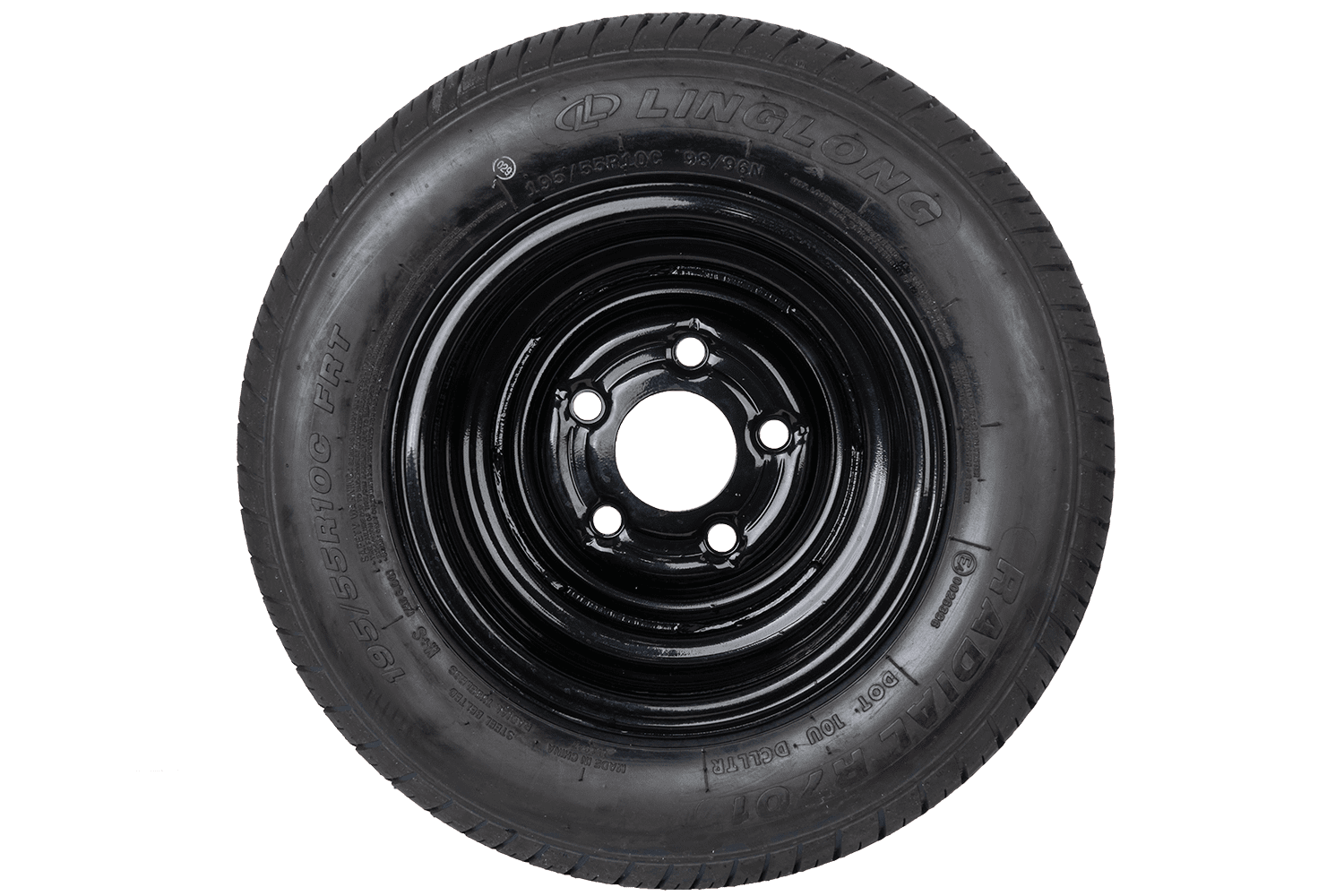 Roue renforcée complète LINGLONG 195/55 R10C 98/96N – jante acier noire 6Jx10" – 5x112 – ET -4