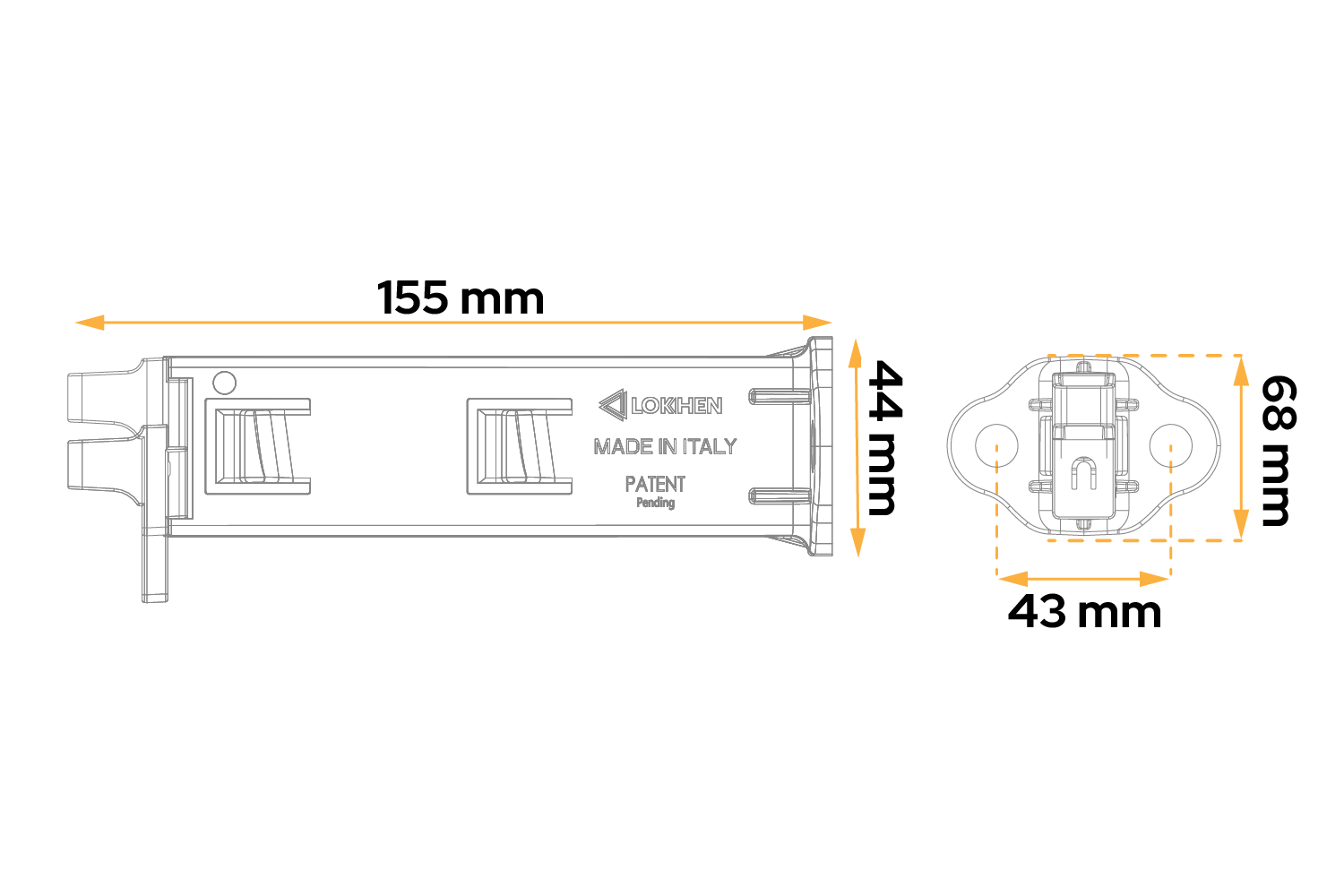 Support de fixation double LOKHEN pour cales de roue Origamy 36