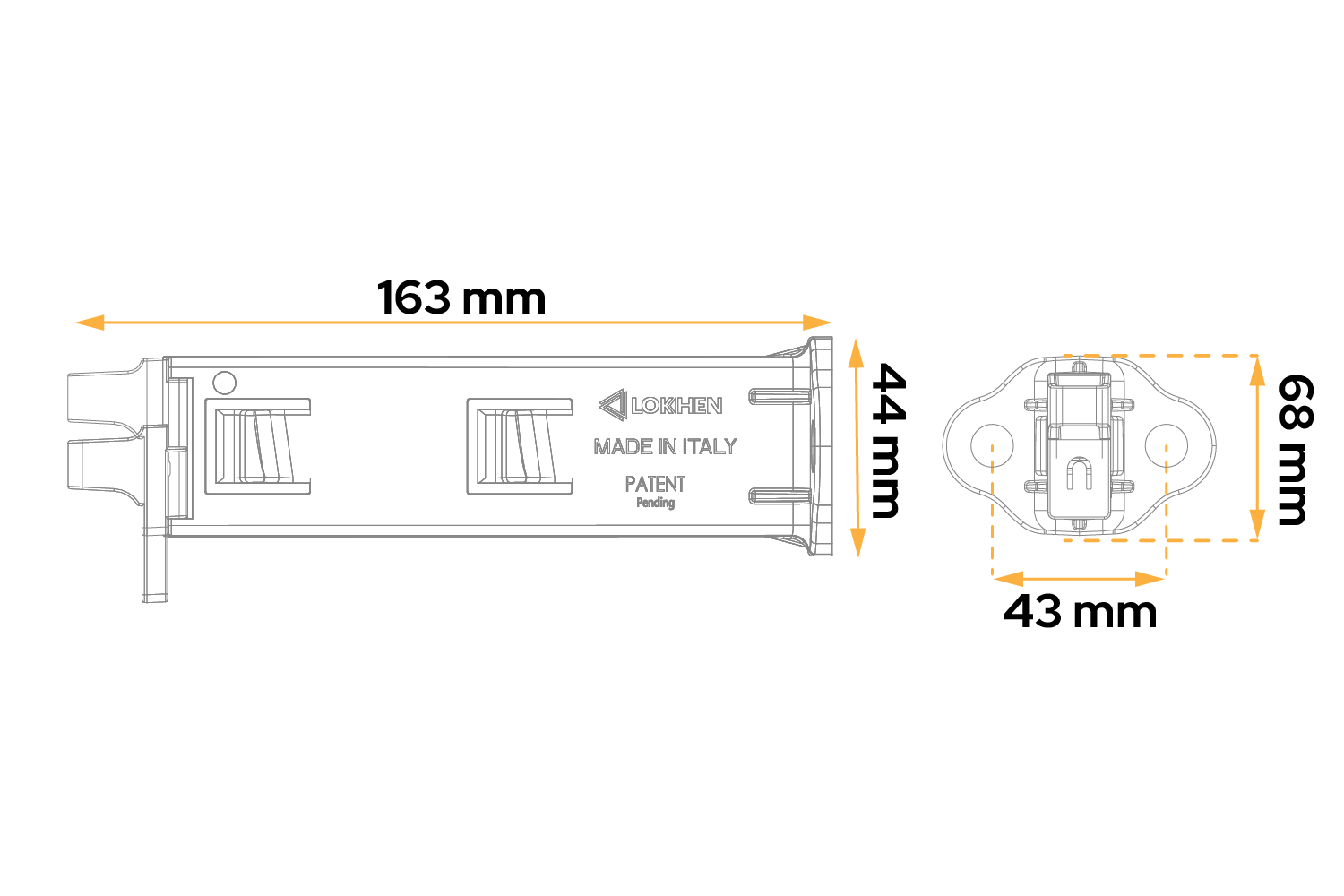 Support de fixation double LOKHEN pour cales de roue Origamy 46