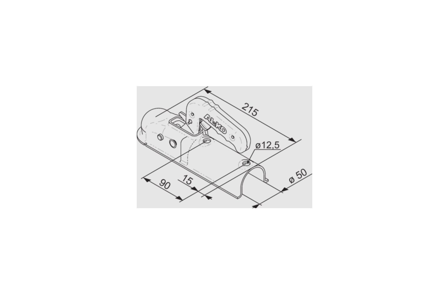 Tête d'attelage AL-KO AK 7 PLUS – 750 kg – timon rond Ø50 mm