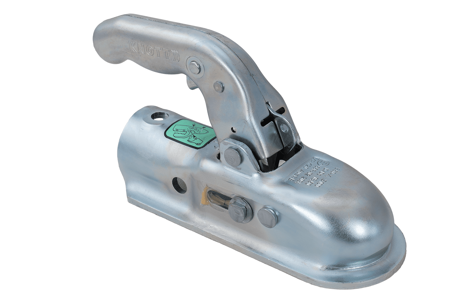Tête d'attelage KNOTT K20-B – 2000 kg – timon rond Ø45 mm – fonte