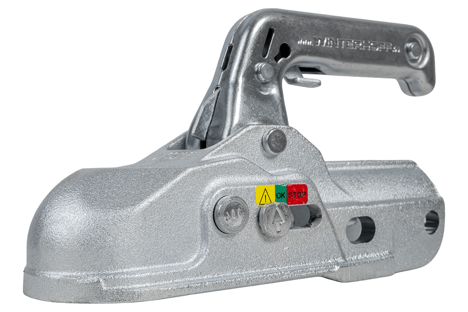 Tête d'attelage WINTERHOFF WW 30-K+Z – 3000 kg – timon rond Ø35-51 mm – fonte