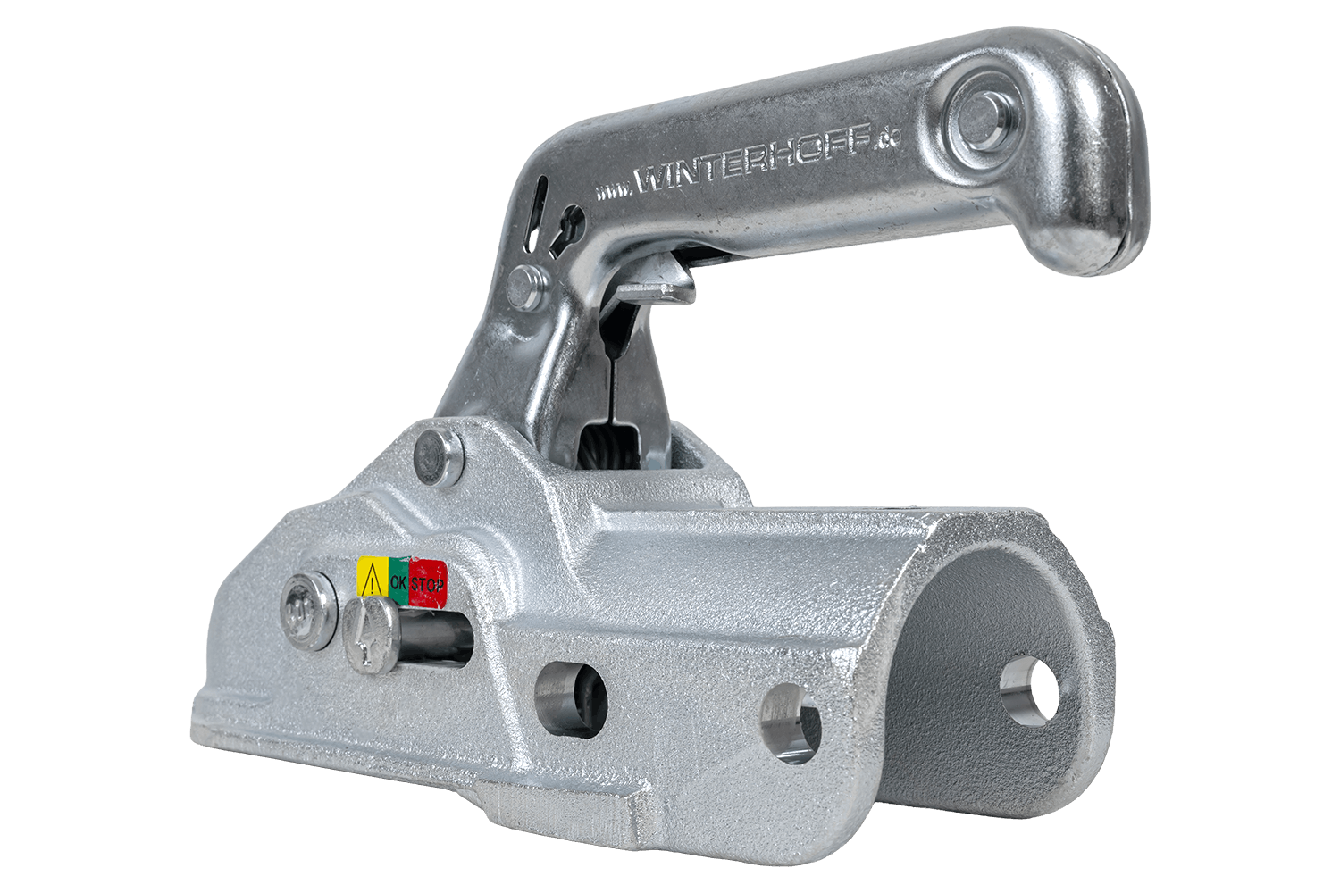 Tête d'attelage WINTERHOFF WW 30-K+Z – 3000 kg – timon rond Ø35-51 mm – fonte