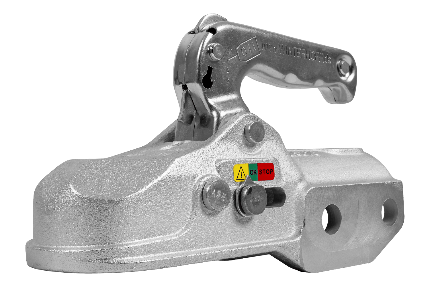Tête d'attelage WINTERHOFF WW 350-RCH-1616 – 3500 kg – timon rond Ø60 mm – fonte